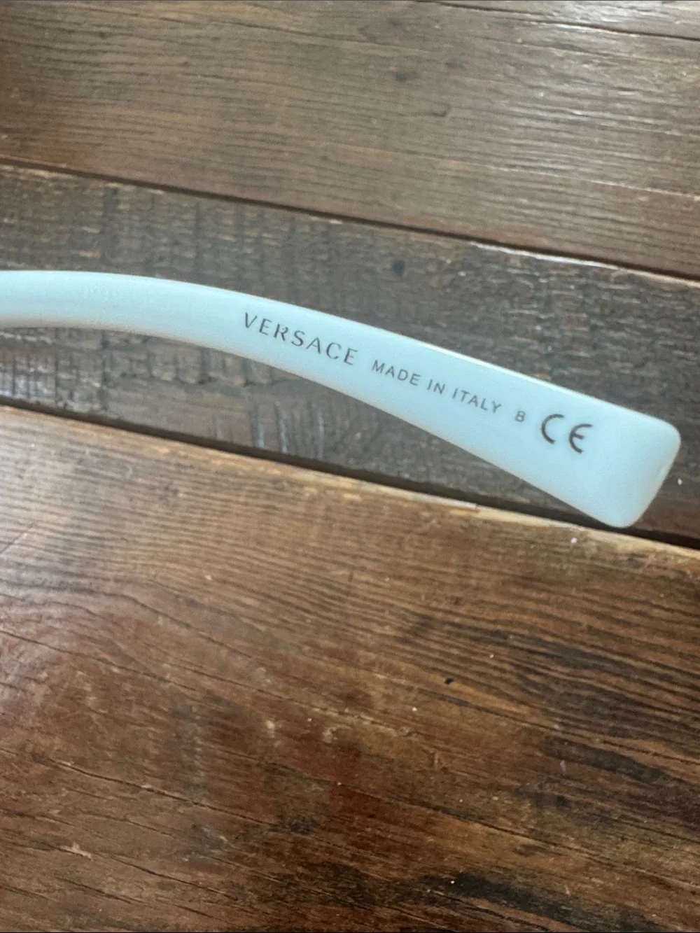 Versace White Cat-Eye Sunglasses with Gold V Emblem